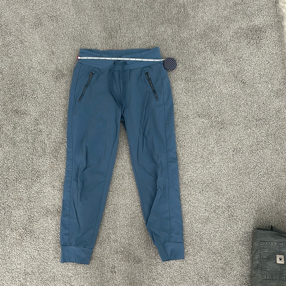 Athleta Size 2 stormy blue joggers in a durable nylon spandex fabric.